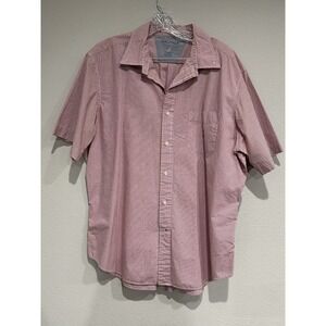 Beautiful NAUTICA Short Sleeve‎ Button Down Gingham Plaid red shirt -XL-